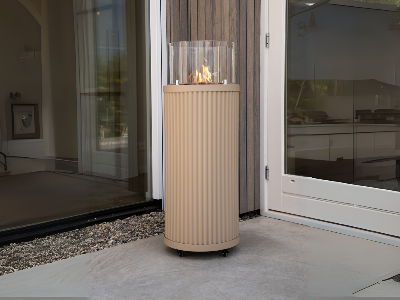 Cosipillar Curved Feuersäule ø 40 cm (h:112 cm) Taupe 40cm