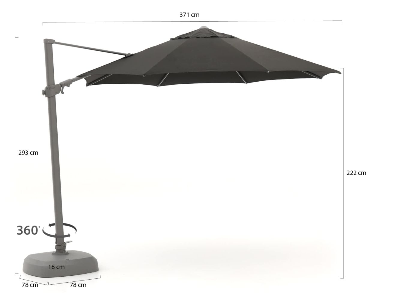 Shadowline Austin Ampelschirm ø 350 cm ...
