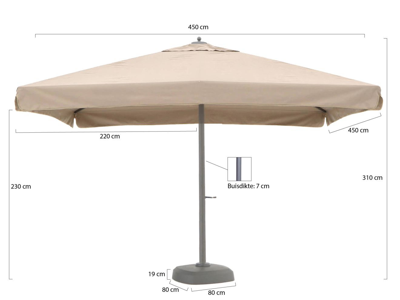 Shadowline Java Sonnenschirm 450x450 cm günstig online kaufen