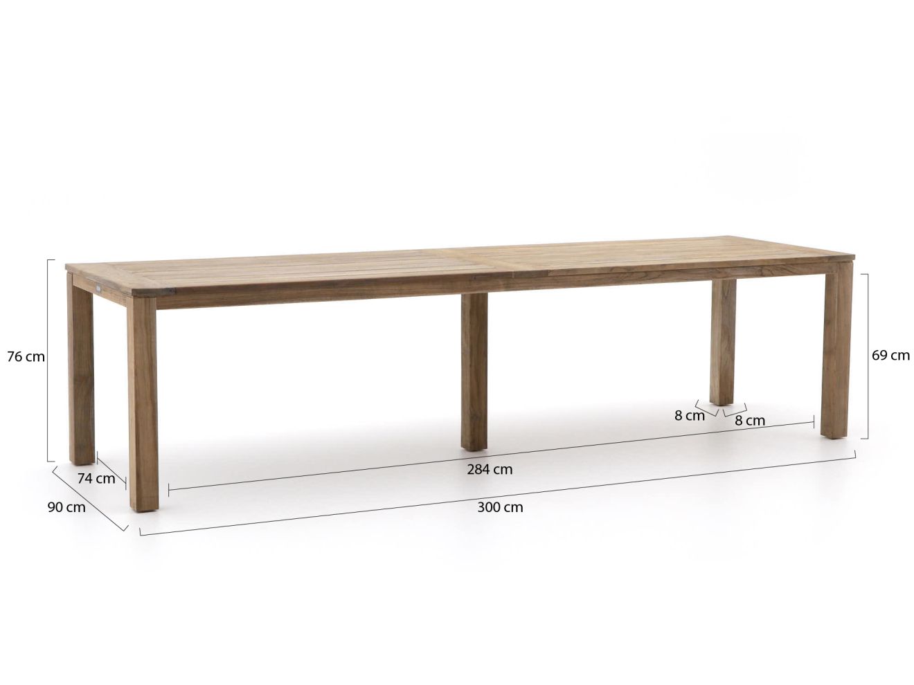 ROUGH-S 300 cm Gartenmöbel-Set 9-teilig...