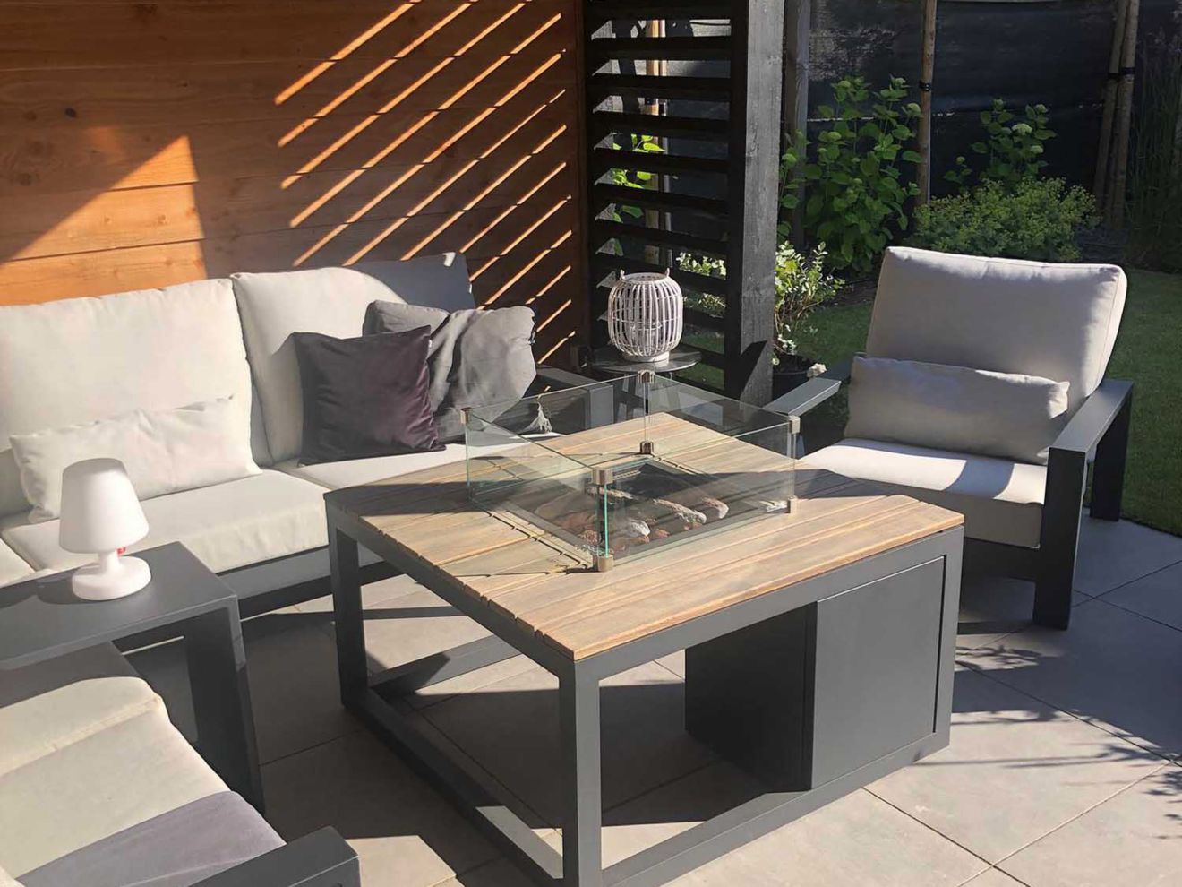 Cosiraw Lounge Feuertisch 100x100x55 cm Grau