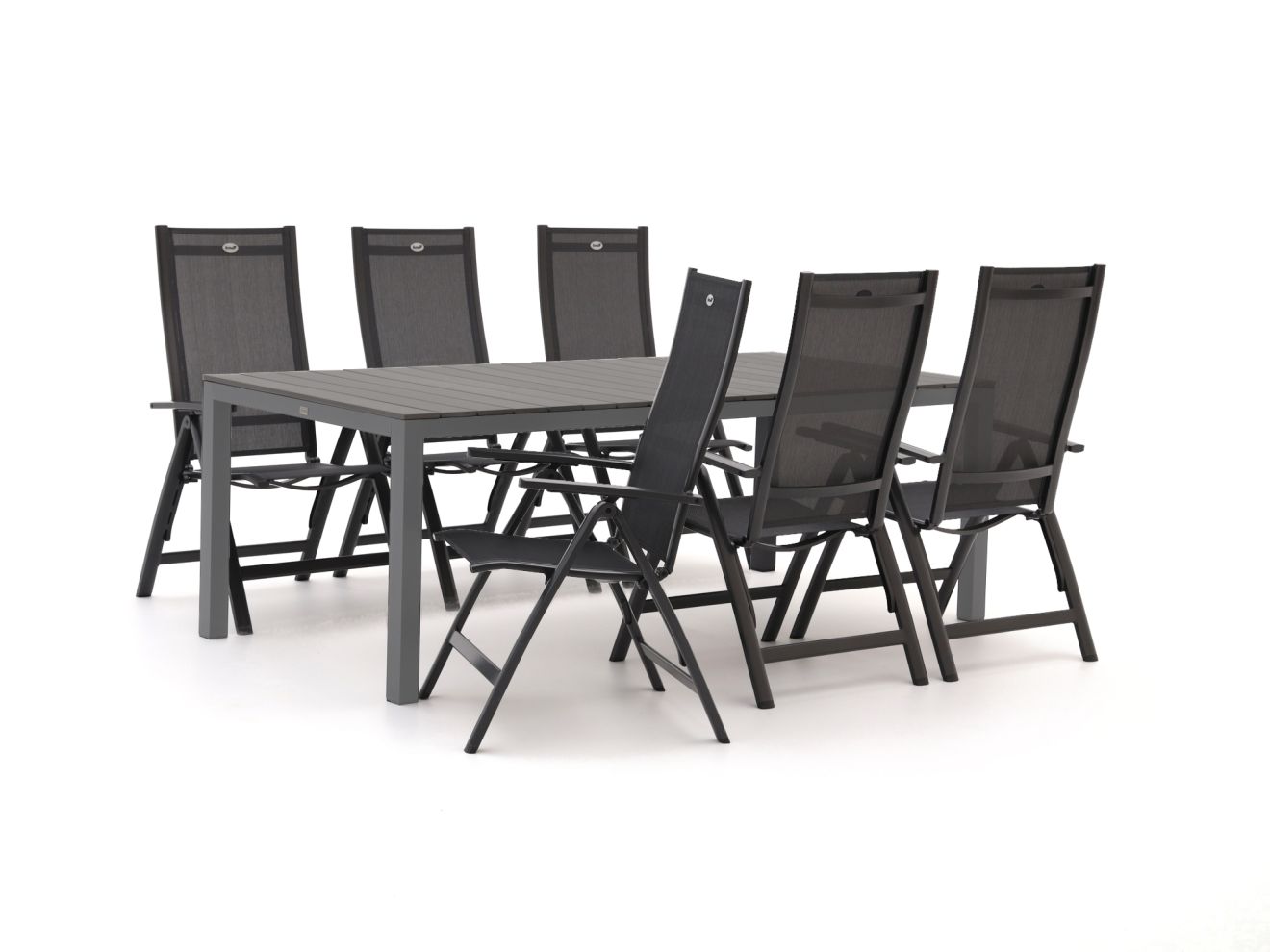 Hartman Troy/Fidenza 220 cm Gartenmöbel-Set 7-teilig verstellbar Grau  Rabatt: 27 %