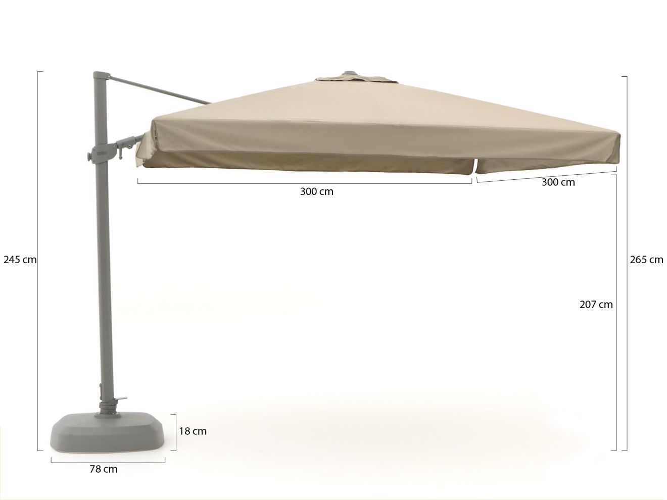 Shadowline Miami Ampelschirm 300x300 cm günstig online kaufen