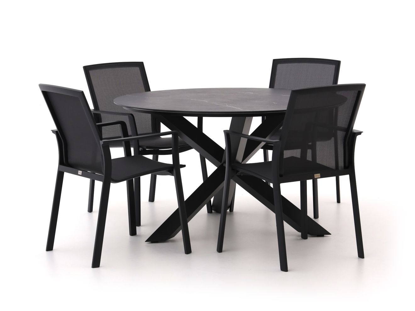 Bellagio Dranera/Lodola ø 130 cm Gartenmöbel-Set 5-teilig stapelbar günstig online kaufen