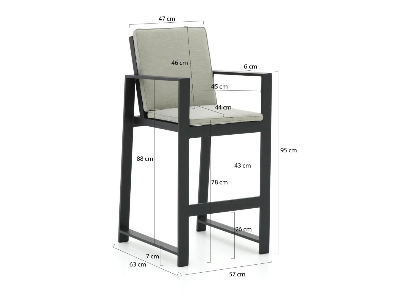 Bellagio Vezzano/Fidenza 220cm Gartenbar 7-Teilig günstig online kaufen