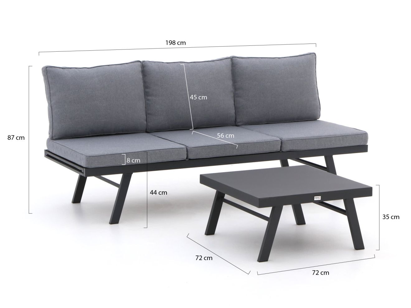 Forza Vadena Lounge-Set 2-teilig verstellbar günstig online kaufen