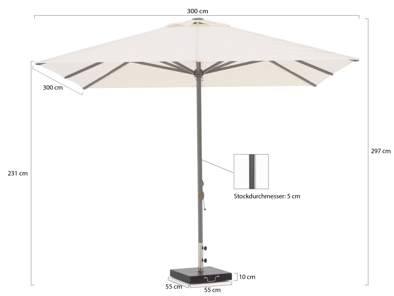 Shadowline Cuba Sonnenschirm 350x350 cm günstig online kaufen