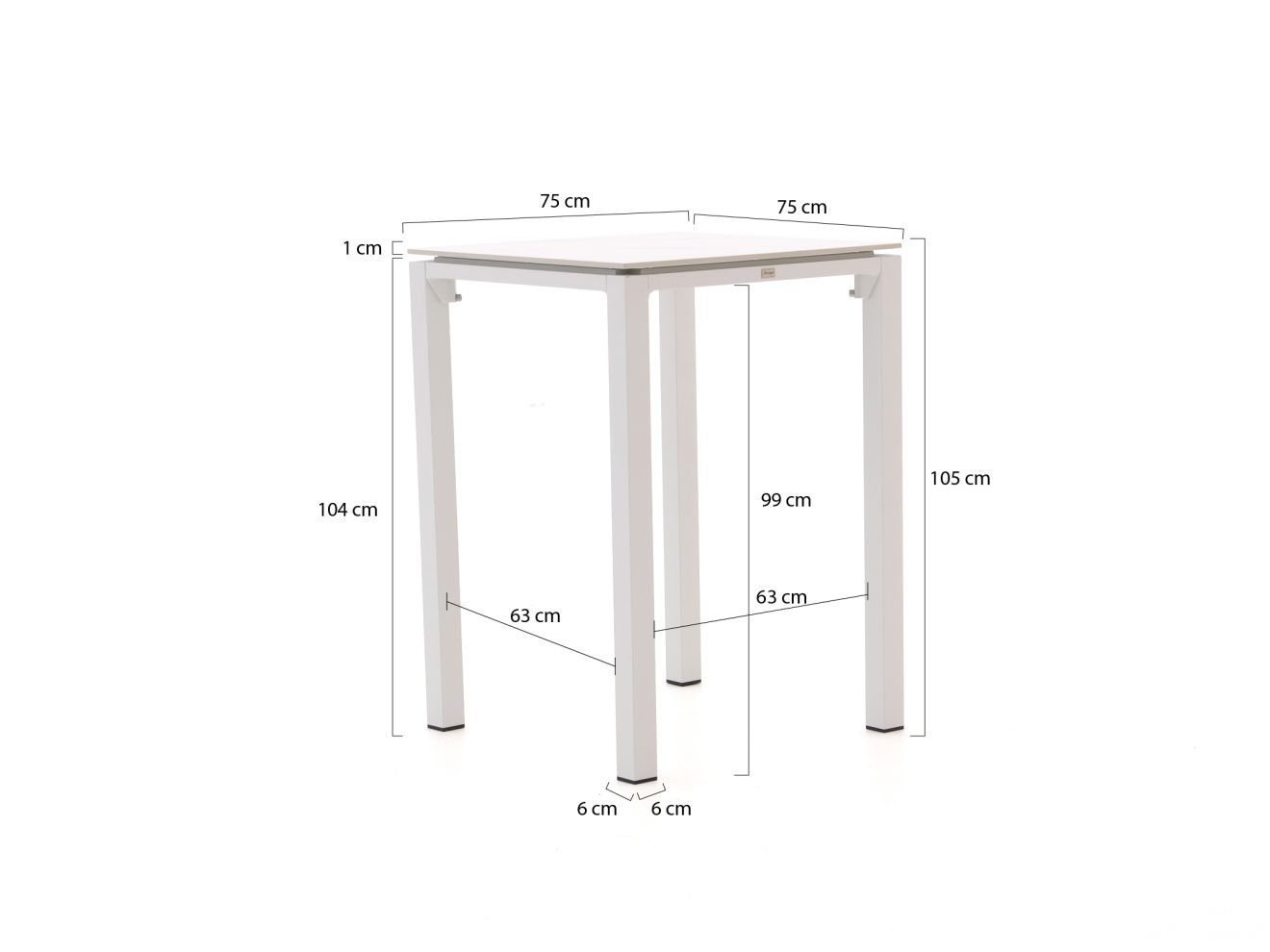 Bellagio Trecenta Bartisch 75x75x105cm günstig online kaufen