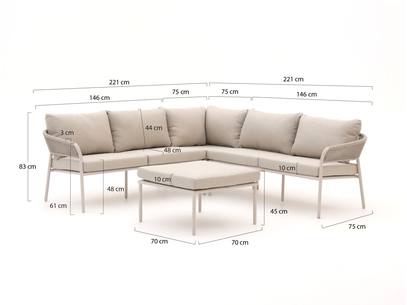 Bellagio Nova Siri Ecklounge-Set 4-teili...