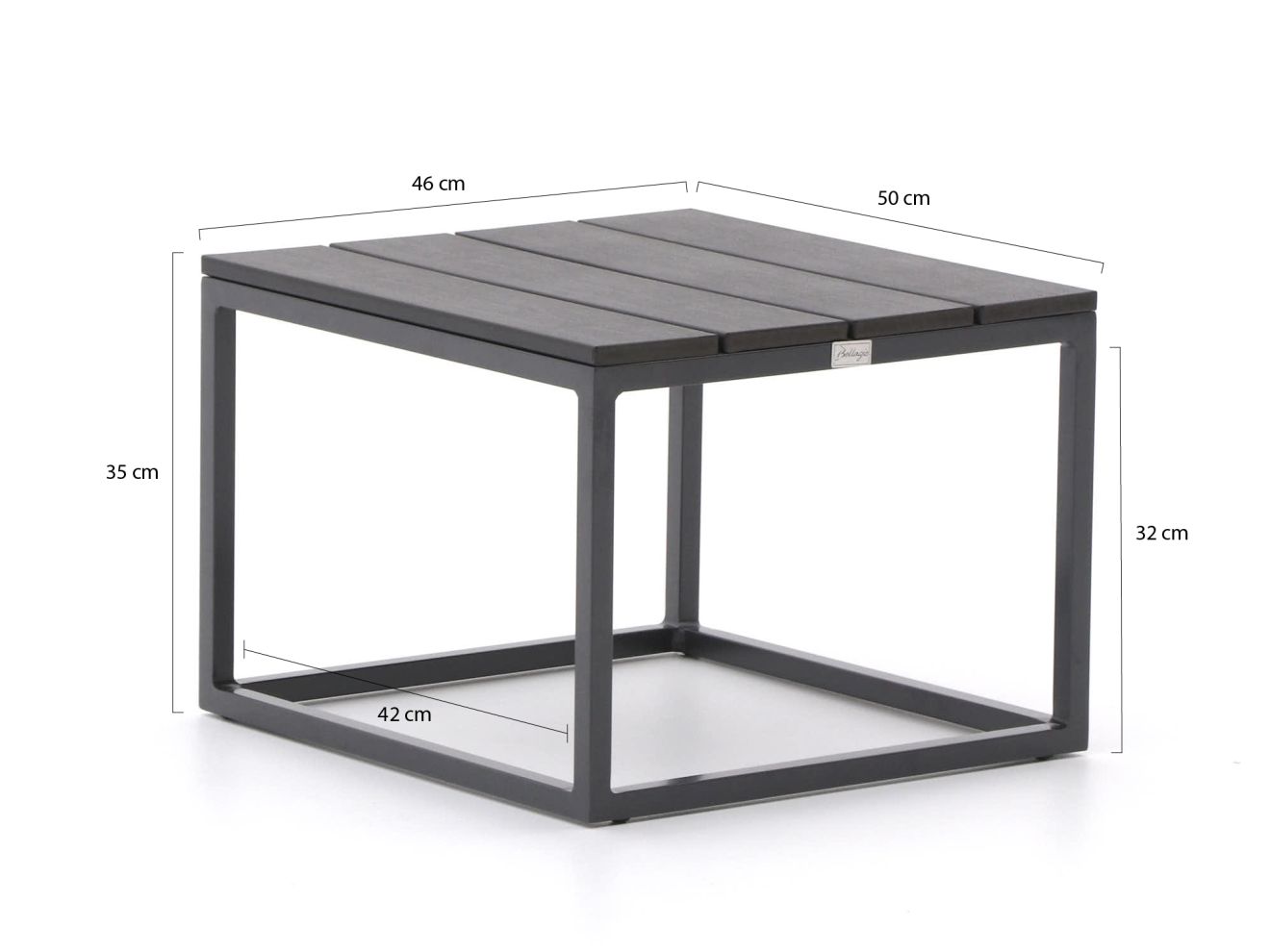 Bellagio Velino Beistelltisch Outdoor 50x46x35 cm Grau