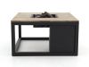 Cosiraw Lounge Feuertisch 100x100x55 cm - Charcoal (Tischplatte = Old Teak Greywash)