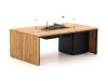 Cosibridge lounge Feuertisch 140x80x50 cm - Teak (inkl. Glas)