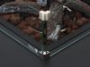 Cosiraw Lounge Feuertisch 100x100x55 cm - Charcoal (Tischplatte = Aluminium Charcoal) (inkl. Glas)