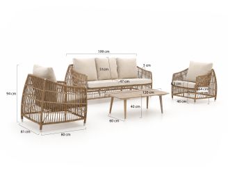 Manifesto Ortello/ROUGH-K Sessel-Sofa-Lounge-Set 4-teilig 5-Sitzer