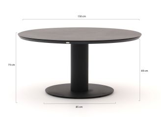 Tierra Outdoor Liv/La Fonte ø 150 cm Gartenmöbel-Set 7-teilig