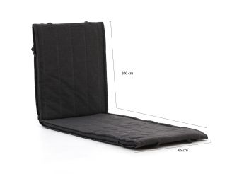 Fiber Outdoor Kissen für Gartenliege 200x65 cm - Dunkelgrau Melange
