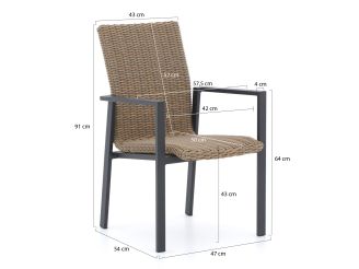 Manifesto Villongo Gartenstuhl stapelbar - Taupe - Beige - Braun - Polyrattan