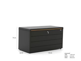 Kees Smit Brava Gartenbox 134 - Charcoal (460 Liter)
