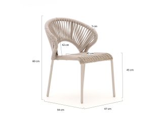 SUNS Vado/Nova ø 150 cm Gartenmöbel-Set 6-teilig stapelbar