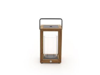 SUNS Sam Laterne 16x17x28 cm - Natural Teak/Matt Royal Grey