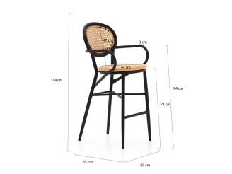 Forza Tovel Barhocker Outdoor stapelbar - Taupe - Beige - Braun - Polyrattan