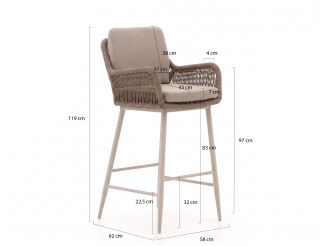 Intenso Isorella/Trecenta 75 cm Gartenbar-Set 3-teilig