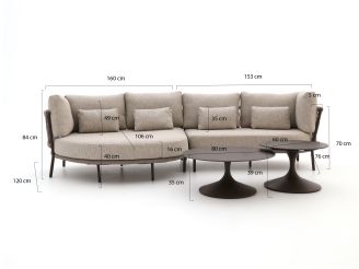 SUNS Bardi/Nova Chaiselongue Lounge-Set 3-teilig rechts 4-Sitzer