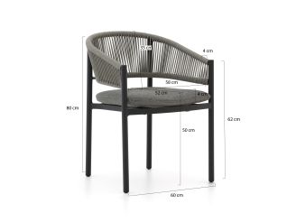 Bellagio Panaro/ROUGH-Y Ellips 240 cm Gartenmöbel-Set 7-teilig stapelbar