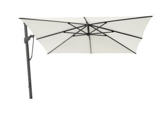 Glatz Sombrano S+ Easy Ampelschirm 350x350cm - Ekrü (158) (inkl. Bodenanker M4) und Sonnenschirm Schutzhülle) Aluminium ( Gestell = Anthrazit)