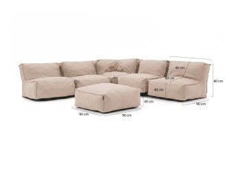Manifesto Lonato Eck Sitzsack Lounge-Set 6-teilig