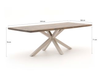 Manifesto Belpasso/Montorio 220 cm Gartenmöbel-Set 7-teilig stapelbar