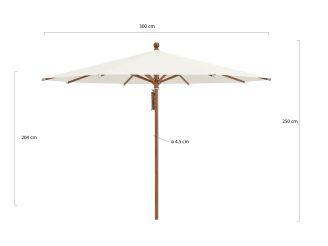 Glatz Piazza Sonnenschirm ø 300 cm - Ecru (158) (exkl. Schirmständer) (Gestell = Teak Look)