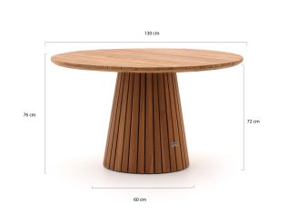Bellagio Birgi Novo/Santa Severina ø 130 cm Gartenmöbel-Set 5-teilig stapelbar