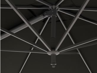 Glatz Sunwing Casa Ampelschirm 270x270 cm - Anthrazit -Aluminium - (155) (inkl. Shadowline Sonnenschirmständer) (inkl. Schutzhülle)
