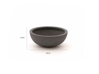 Luca Lifestyle Terreno Bowl Blumentopf M ø 40 cm (h: 18 cm) - Aschbraun