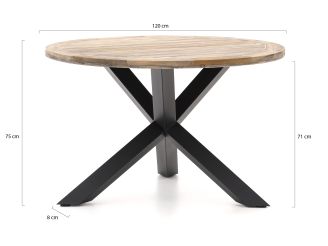 Intenso Asti/Rough-Y Ø 120 cm Gartenmöbel-Set 5-teilig