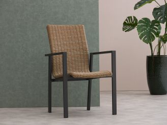 Manifesto Villongo Gartenstuhl stapelbar - Taupe - Beige - Braun - Polyrattan