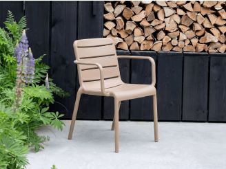 Forza Narni Gartenstuhl stapelbar - Taupe - Beige - Braun - Kunststoff