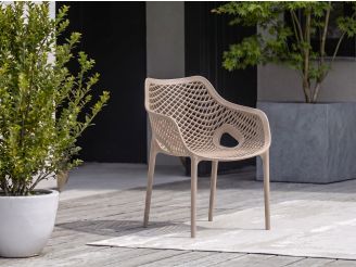 Forza Ripi Gartenstuhl stapelbaar - Taupe - Beige - Braun - Kunststoff