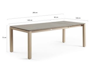 Tierra Outdoor Trespa Gartentisch ausziehbar 220/280x100x75 cm - Kunststoff