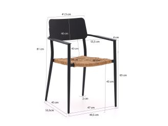 Bellagio Cino/Linosa 240x160 cm Gartenmöbel-Set 11-teilig stapelbar