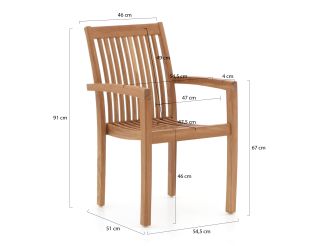 Sunyard Jakarta/Linosa 240x160 cm Gartenmöbel-Set 11-teilig stapelbar