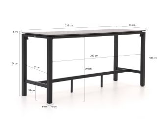 Bellagio Panaro/Trecenta 225 cm Gartenbar-Set 7-teilig