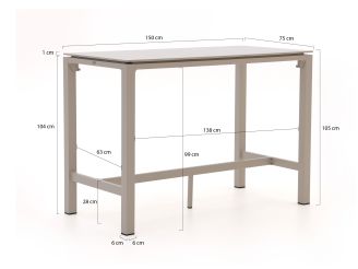 Intenso Isorella/Trecenta 150 cm Gartenbar-Set 5-teilig