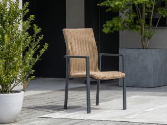 Manifesto Villongo Gartenstuhl stapelbar - Taupe - Beige - Braun - Polyrattan