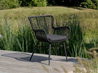 Intenso Asti Gartenstuhl - Schwarz - Polyrattan