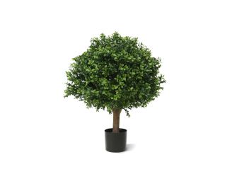 Designplants/Luca Lifestyle Buxus Kugel Kunstpflanze (h:40 cm) mit Bordo Balloon Blumentopf - Grün (UV beständig) (Blumentopf = Sand)