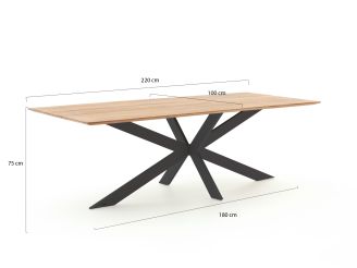Bellagio Furato Gartentisch 220x100 cm - Teakholz