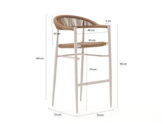 Manifesto Belpasso/Savio 150 cm Gartenbar-Set 5-teilig