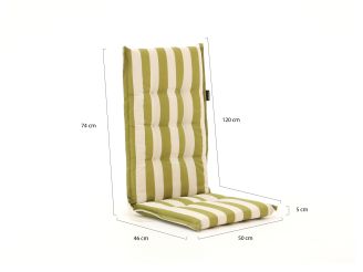 Madison Hochlehner Auflage 120x50 cm - Stripes Green Natural Outdoor Finishing
